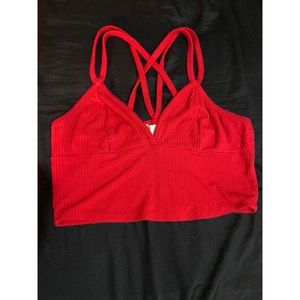 Red Cute Crop Top
